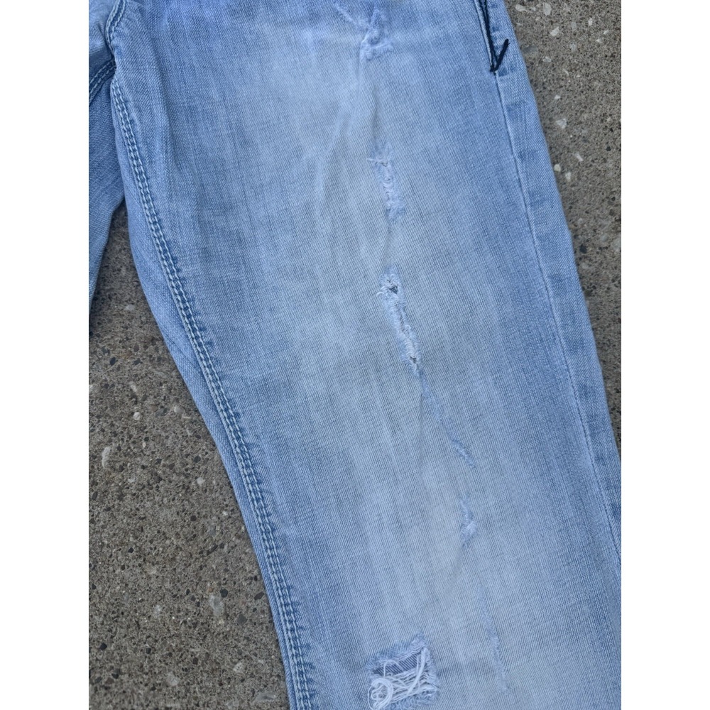 Madison Denim Women's Low Rise Flare Leg Distress SZ 7/8 Dark Stitch Embroidery - Picture 6 of 15